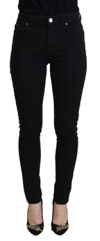 Black Cotton High Waist Casual Denim Jeans
