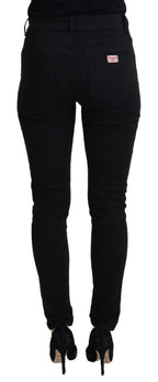 Black Cotton High Waist Casual Denim Jeans