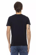 Black Cotton Men's V-Neck T-Shirt
