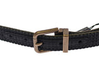 Blue Leather Logo Belt