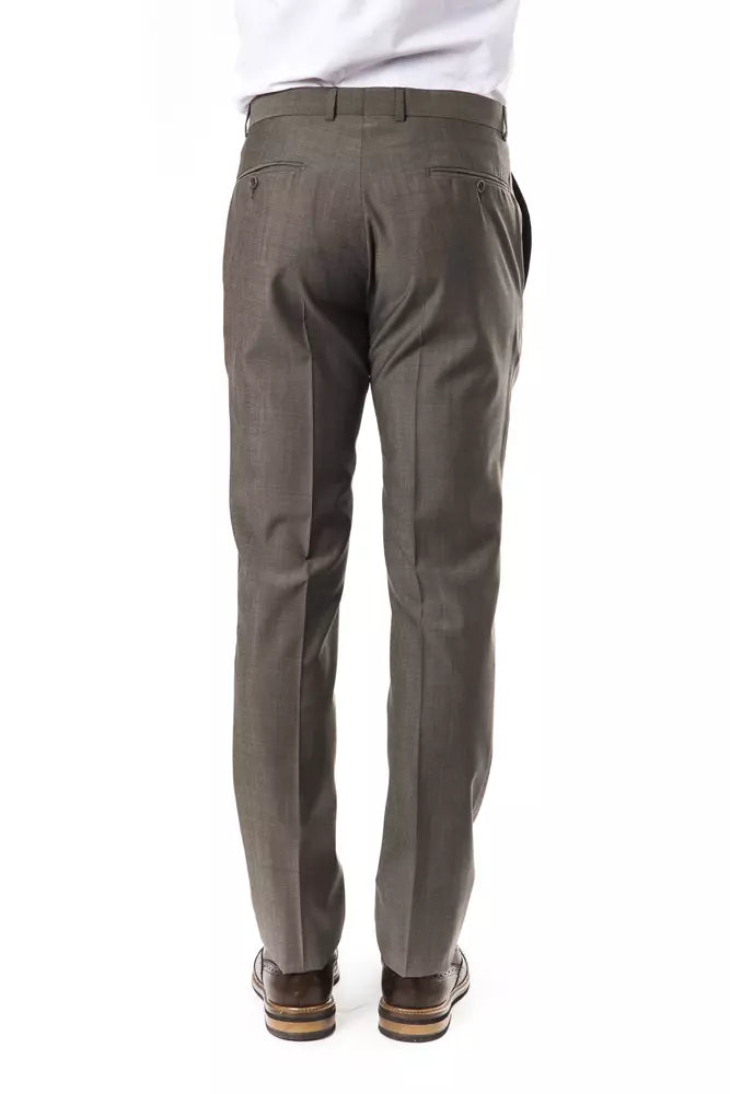 Gray Wool Mens Suit Pant