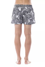 Black Polyester Men Swimwear