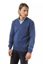 Blue Merino Wool Men's Sweater