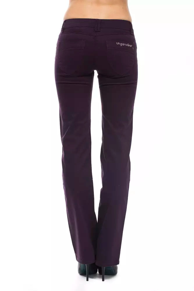 Purple Cotton Women Jeans