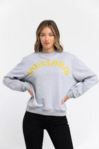 Gray Cotton Women Sweatshirt