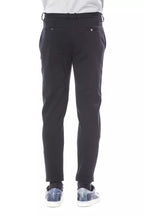 Blue Viscose Men Pant