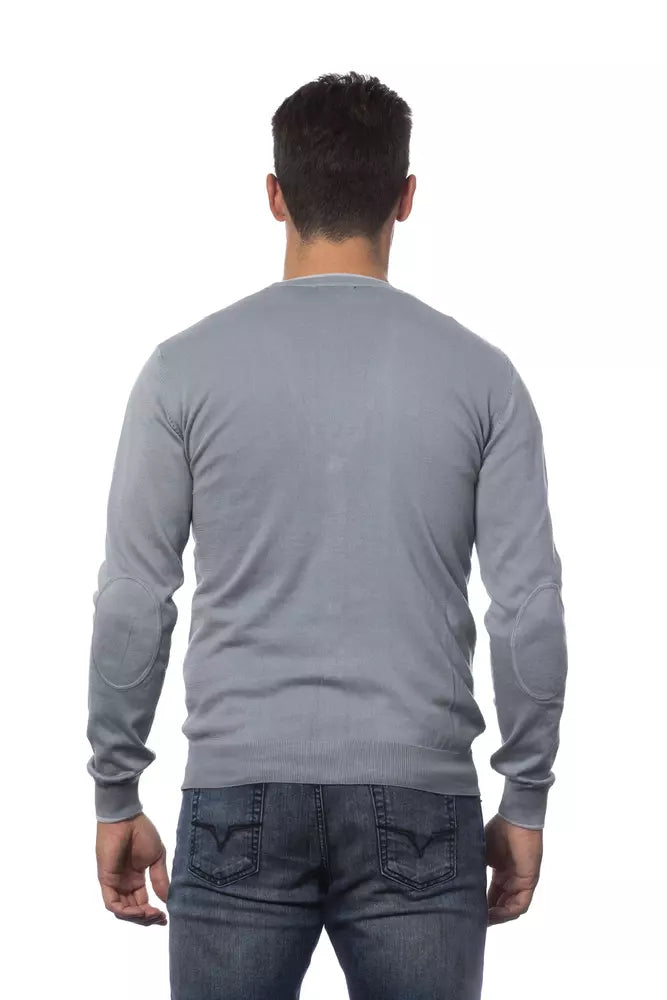 Gray Cotton Men's Cardigan