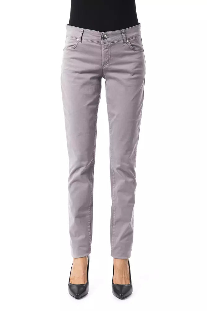 Gray Cotton Women's Pant