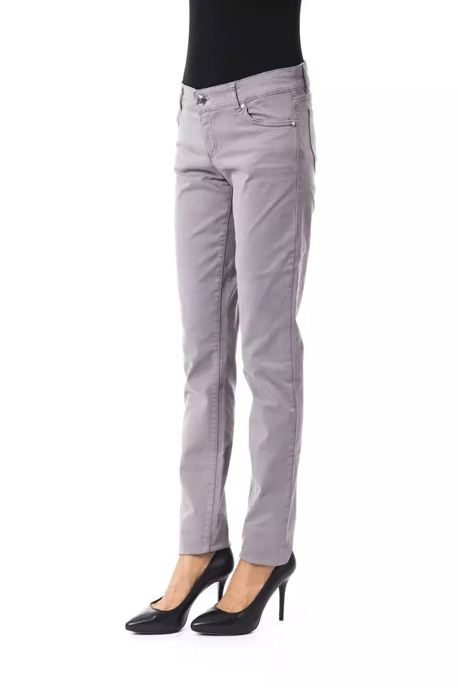 Gray Cotton Women's Pant
