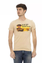 Beige Cotton Men's T-Shirt