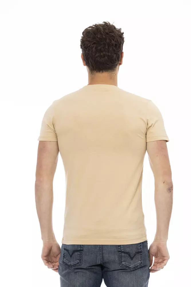 Beige Cotton Men's T-Shirt