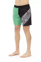 Green Polyester Men Swim Short