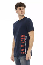 Blue Cotton Men T-Shirt