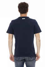 Blue Cotton Men T-Shirt