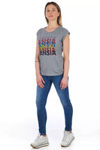 Gray Cotton Women T-Shirt