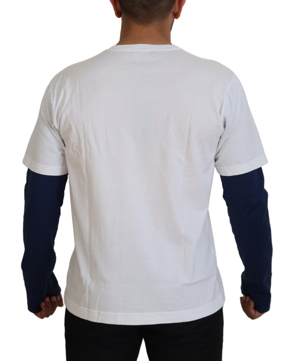 White Blue DG Crown Pullover Sweater