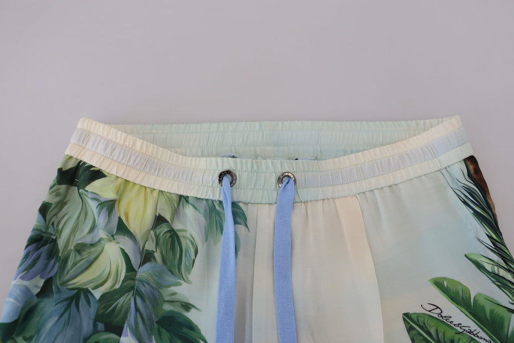 White Floral Printed Men Jogger Pants