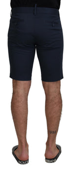 Blue Bermuda Low Waist Men Shorts