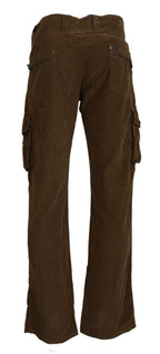 Brown Cotton Corduroy Cargo Pants