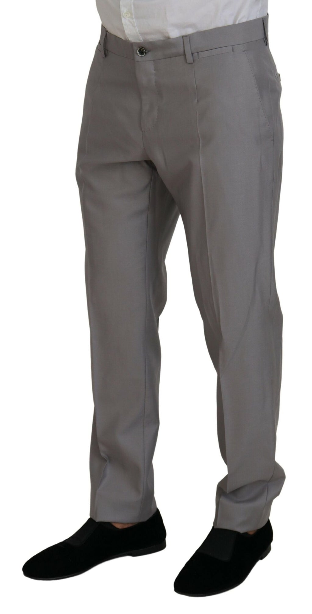 Silver Wool Silk 3 Piece Slim Fit Suit