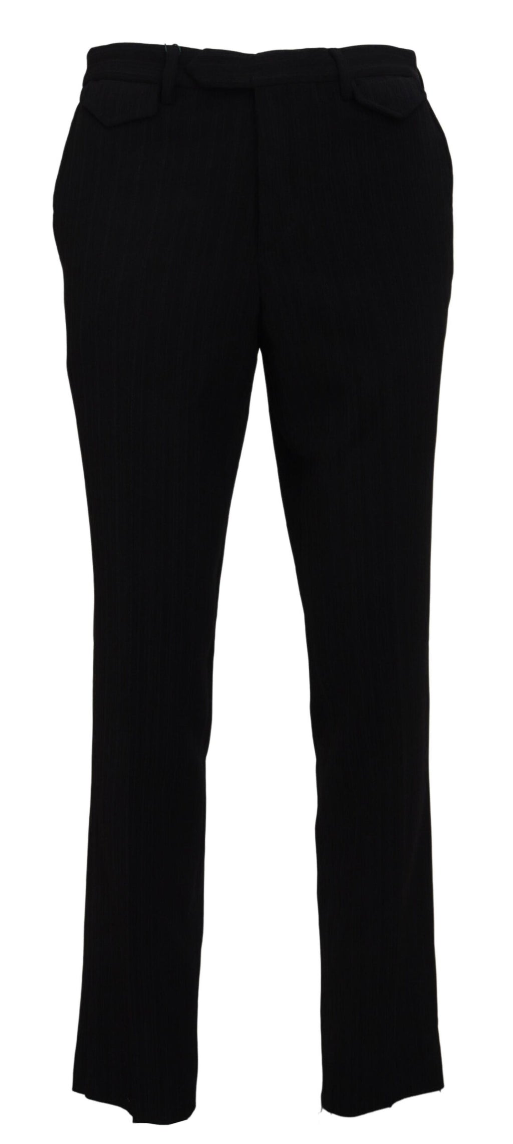 Black Cotton Straight Fit Men Formal Pants