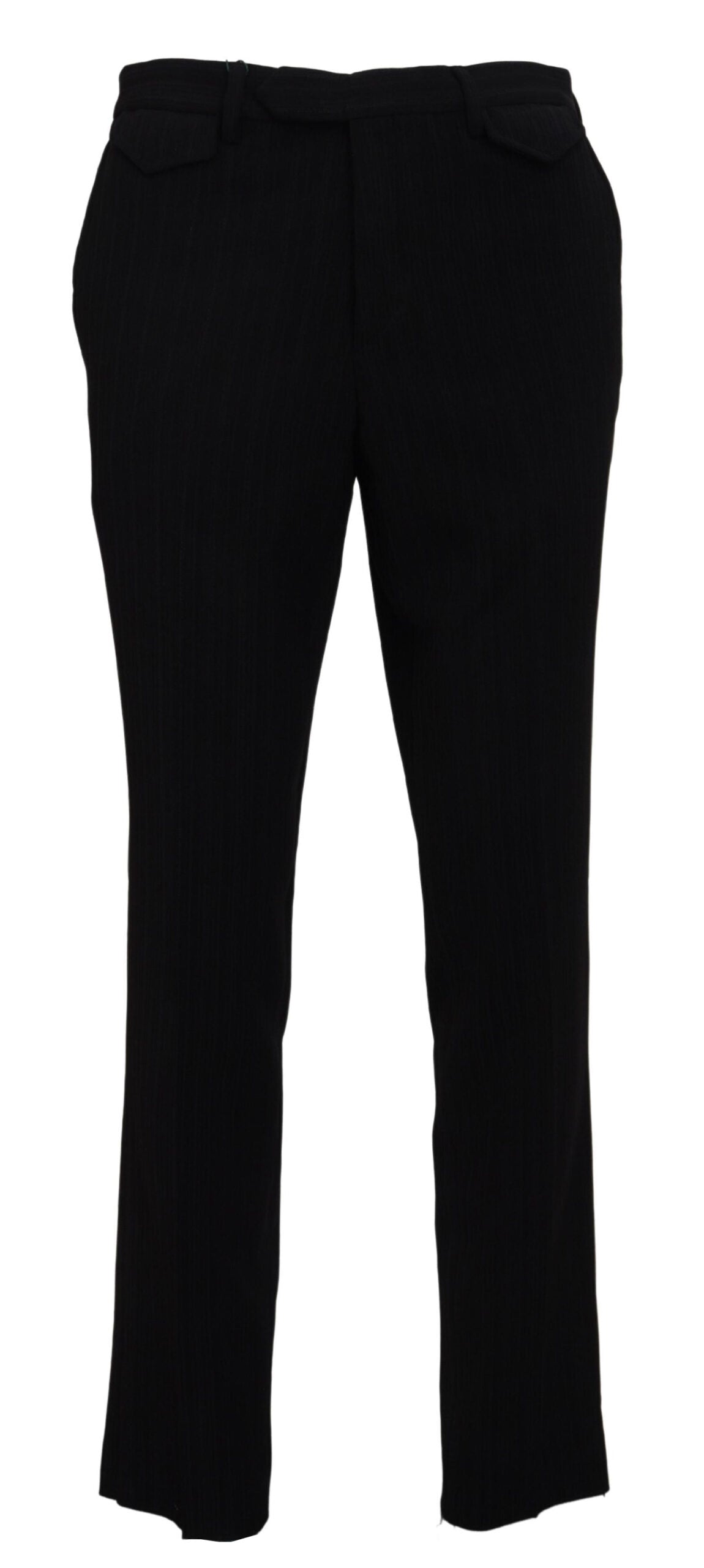 Black Cotton Straight Fit Men Formal Pants