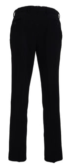 Black Cotton Straight Fit Men Formal Pants
