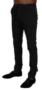 Black Stripes Viscose Dress Pants