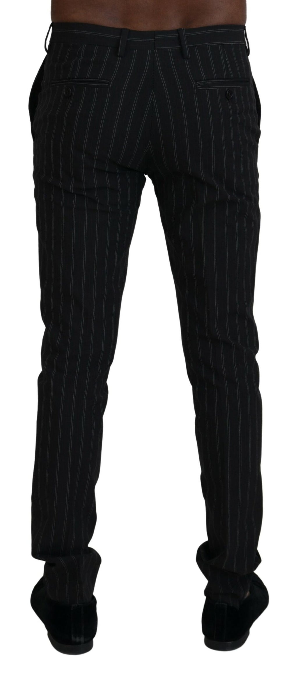 Black Stripes Viscose Dress Pants