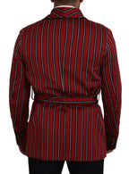 Red Striped Martini Printed Lining Robe