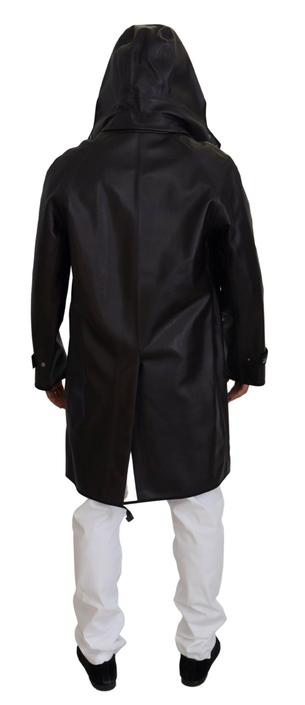 Black Trench Hooded Parka Cotton Jacket