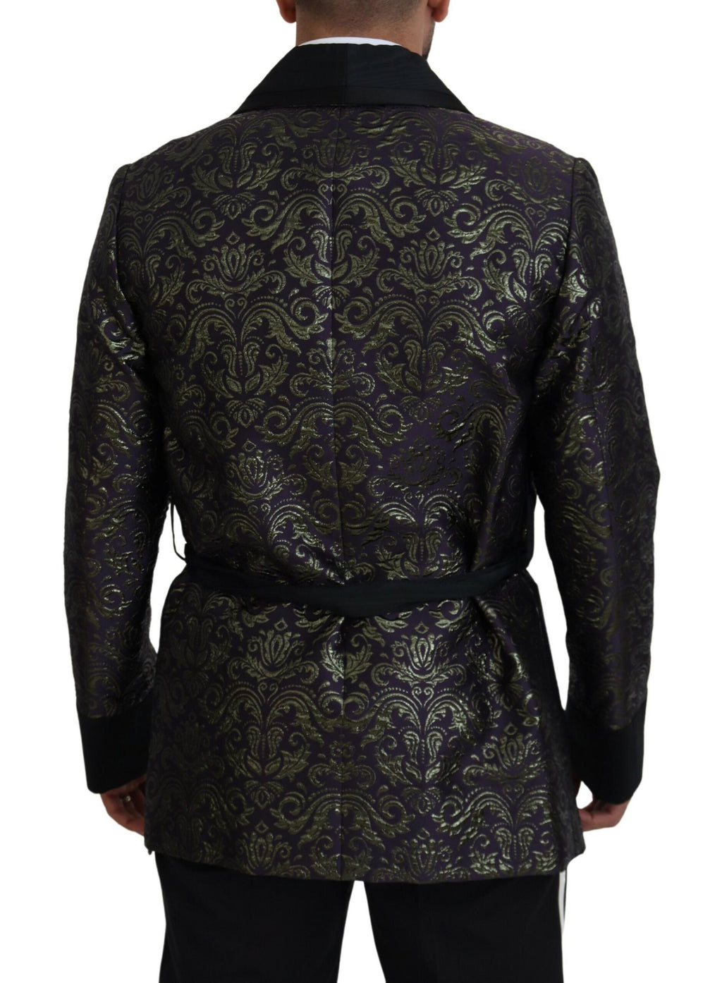 Gold Purple Baroque Jacket Blazer Robe