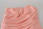 Pink Silk Stretch Strapless Sheath Dress