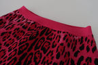 Pink Leopard High Waist A-line Mini Skirt