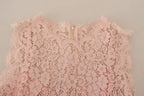 Pink Floral Lace Sleeveless Tank Blouse Top