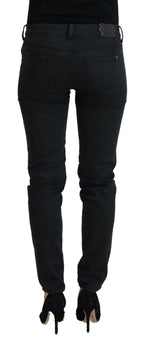 Black Cotton Slim Fit Women Denim Jeans