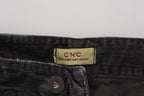 Gray Cotton Corduroy Men Casual Jeans