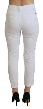 White High Waist Tapered Women Pants