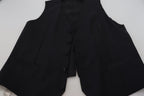 Black Virgin Wool Waistcoat Formal Vest