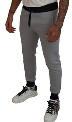 Gray Polyester Sweatpants Jogger Pants