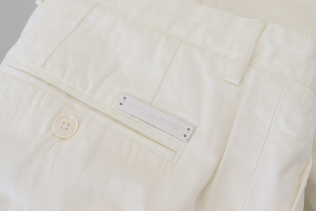 White Cotton Skinny Chino Pants