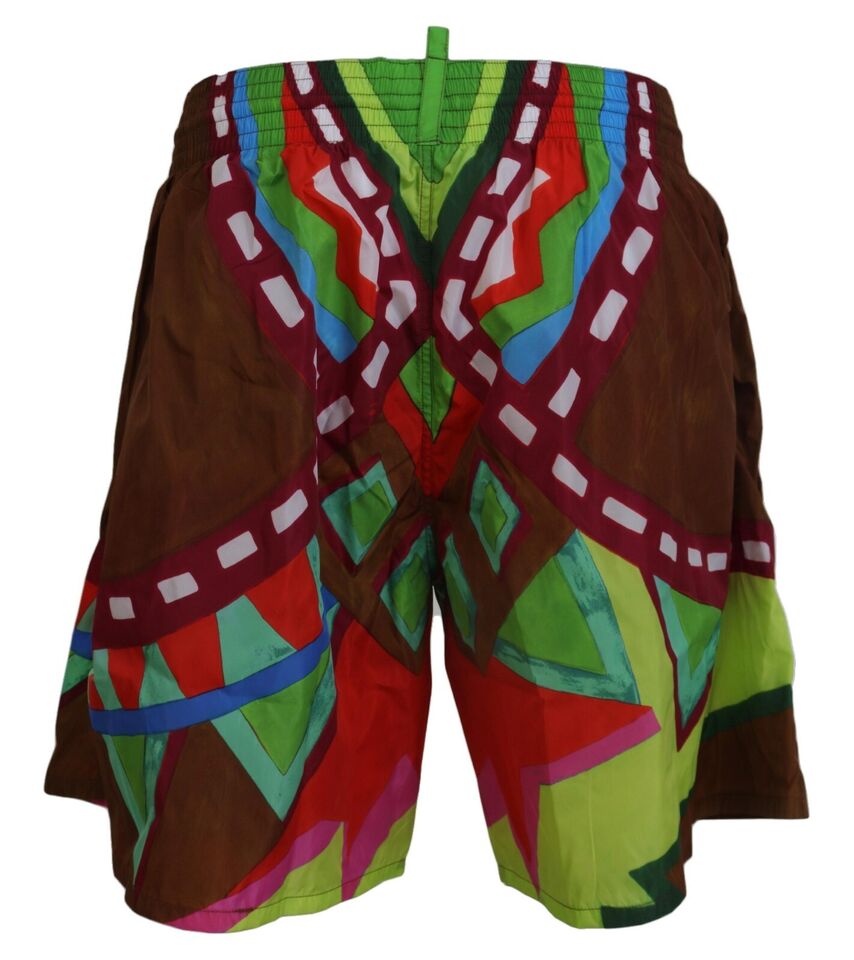 Multicolor Printed Men Beachwear Swimwear Short