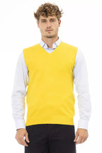 Yellow Viscose Men Jacket