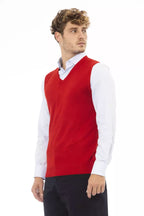 Red Viscose Men Jacket