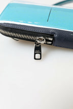 Blue Leather Purse Crossbody Sling Phone Bag Unisex