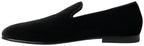 Black Velvet Loafers Formal Shoes
