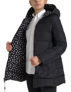 Black Polyester Hooded Reversible Jacket