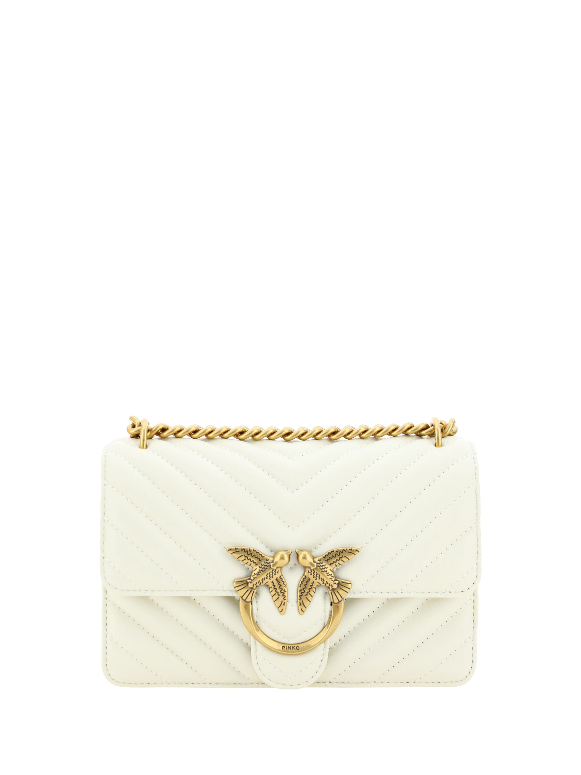 White Leather Love One Mini Shoulder Bag