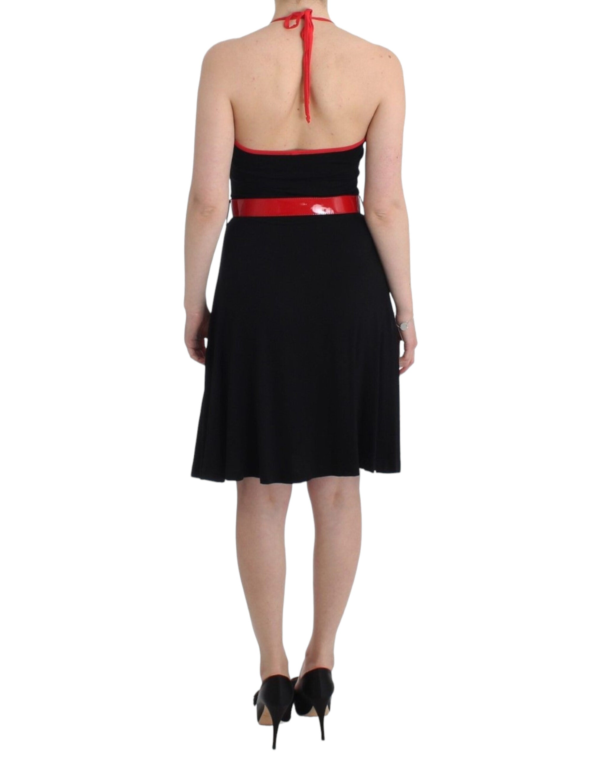 Black belted palladio dress