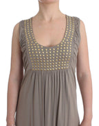 Khaki studded sheath dress